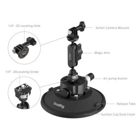 SmallRig 5856B - uchwyt/mocowanie Magic Arm z przyssawką 6